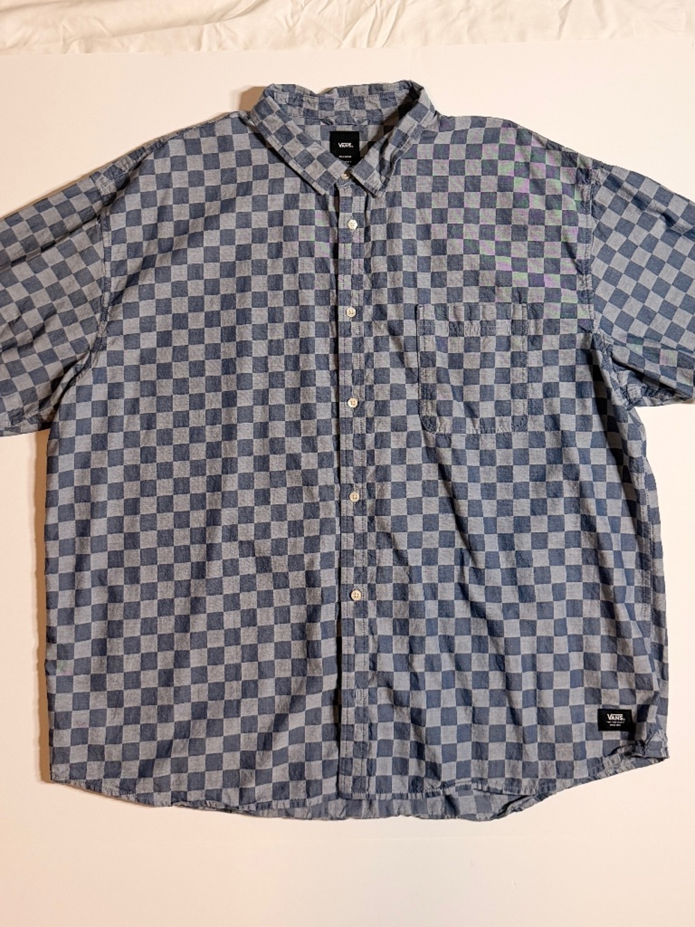 Vans Checkered Short Sleeve Button Up Shirt Men's sz XXL Loose fit